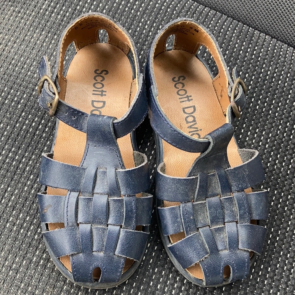 Scott David toddler navy blue sz 8 leather sandals